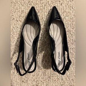 Easy Street Black Heels with Decorative Detail